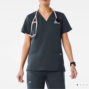 Figs Casma Scrub Top Medium Black